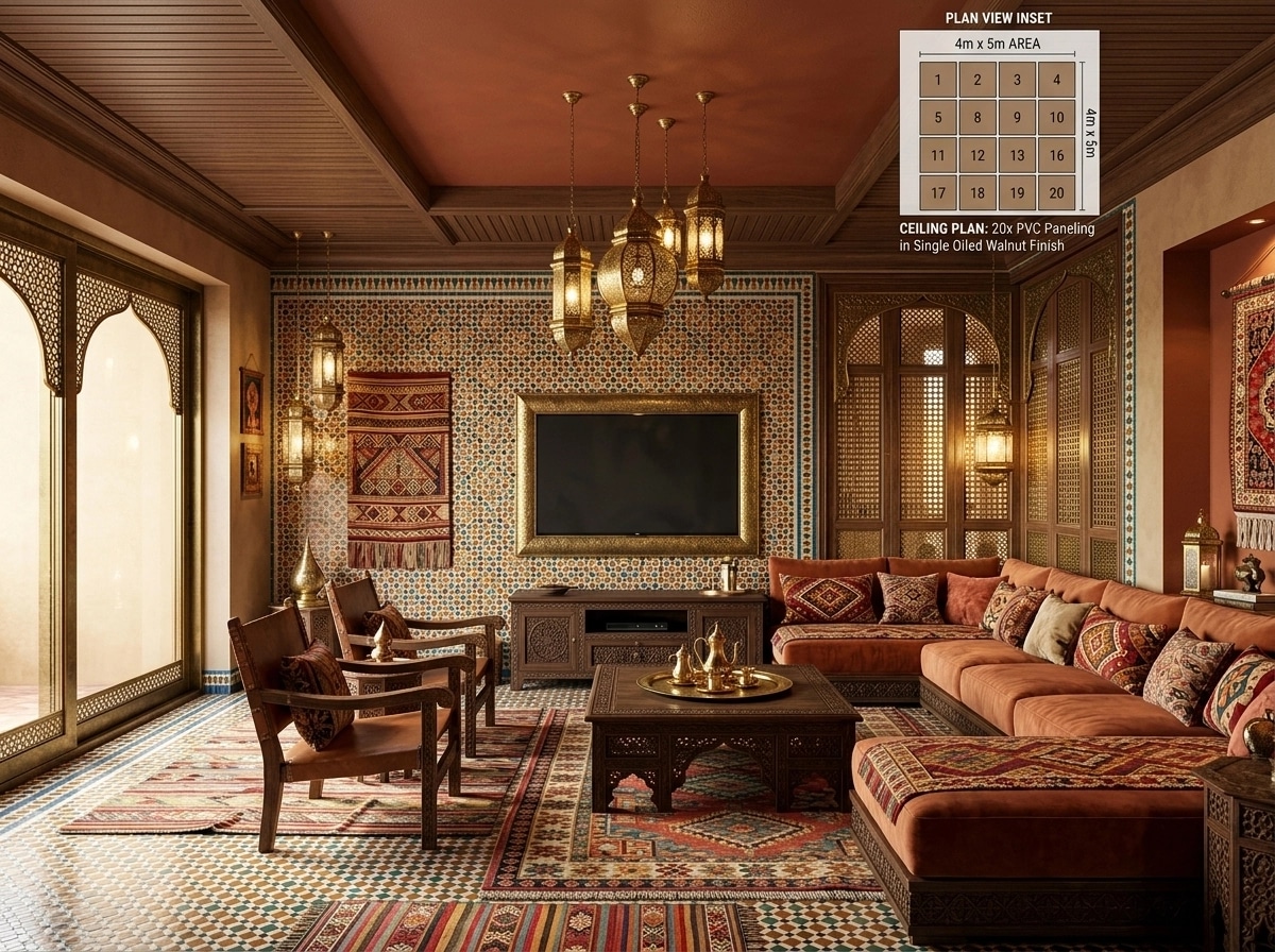 Interior design in Arabian / Moroccan style — Living Room by GenRoom AI