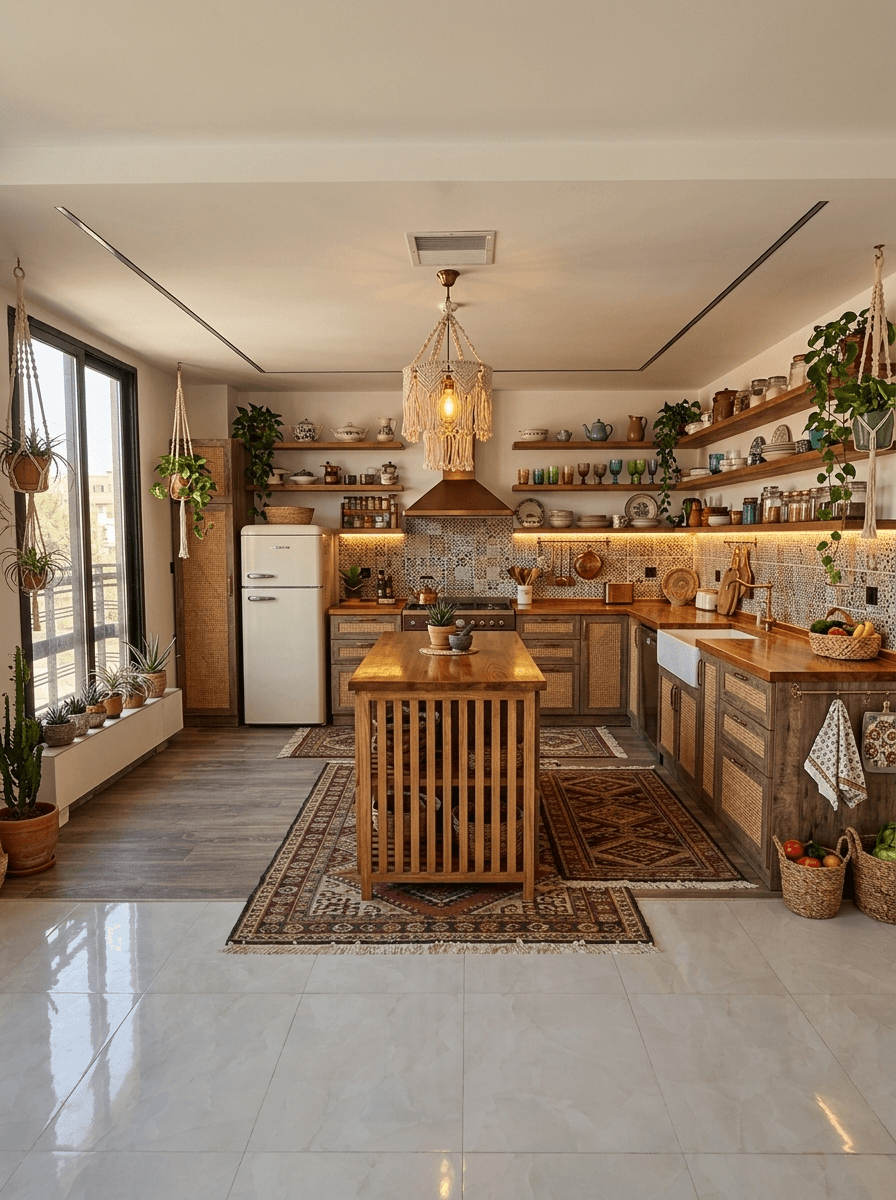 Kitchen interior in Bohemian style — photo by GenRoom AI