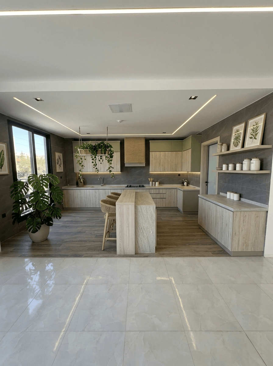 Biophilic Kitchen design — interior photo by GenRoom AI