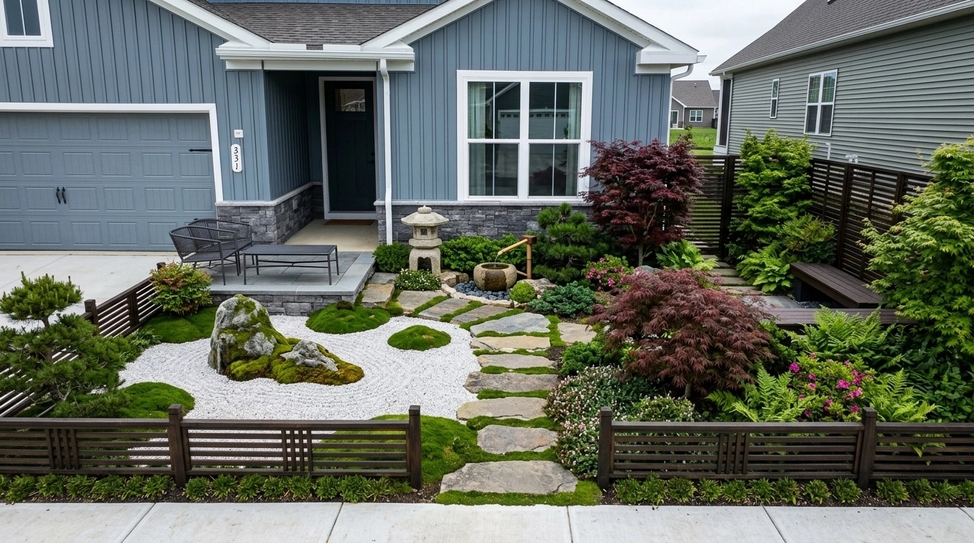 Design paysager en style Japanese Garden — Jardin par GenRoom AI