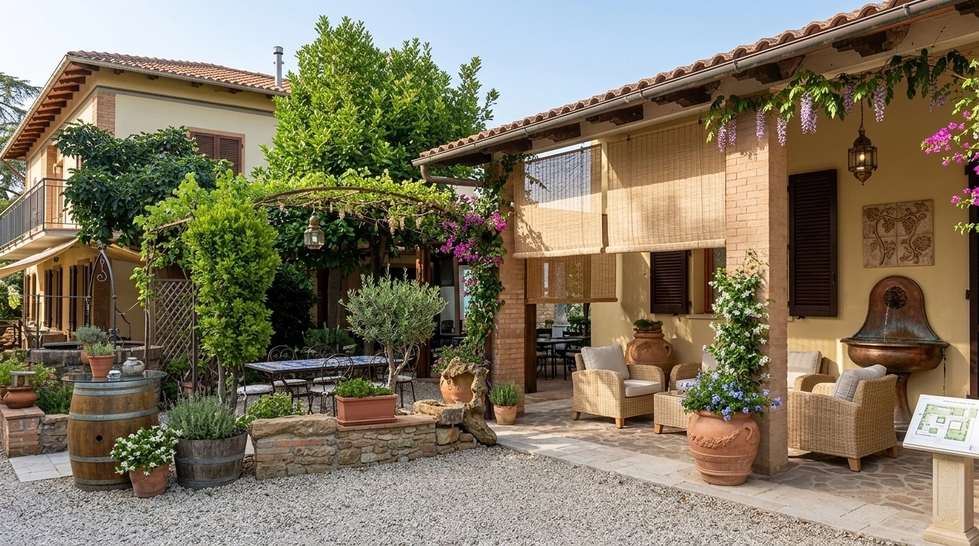 Landscape design in Mediterranean Yard style — Yard by GenRoom AI