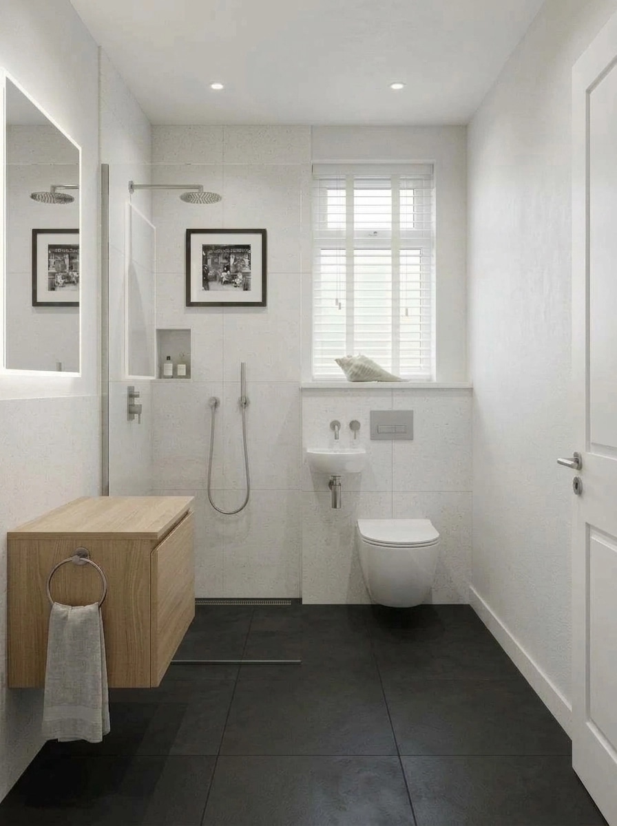 Bathroom interior in Minimalism style — photo by GenRoom AI