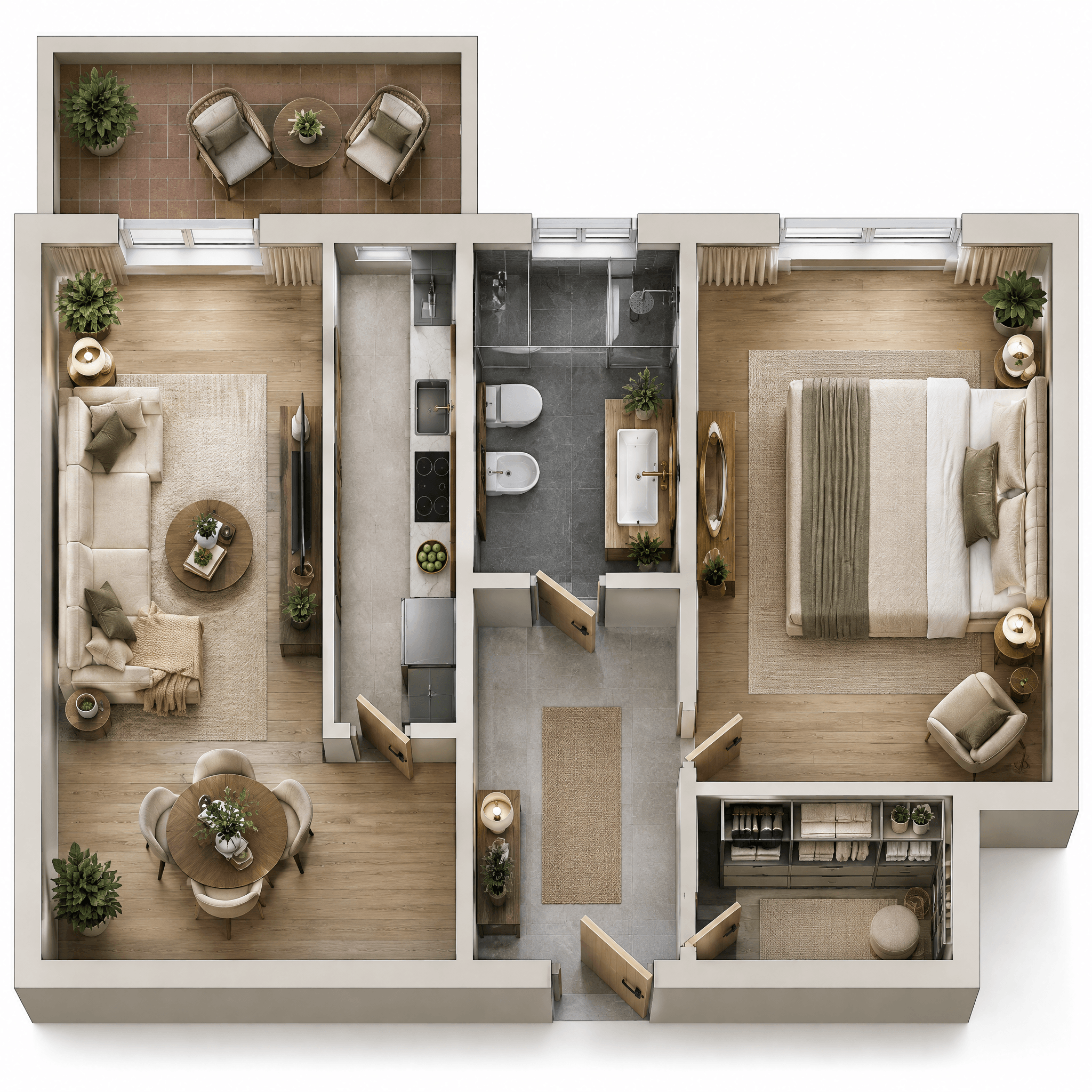 Interior design in Transitional style — Living Room by GenRoom AI