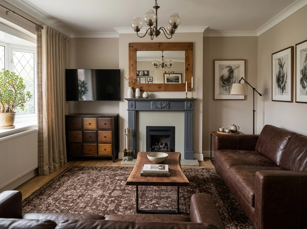 Rustic Living Room design — interior photo by GenRoom AI