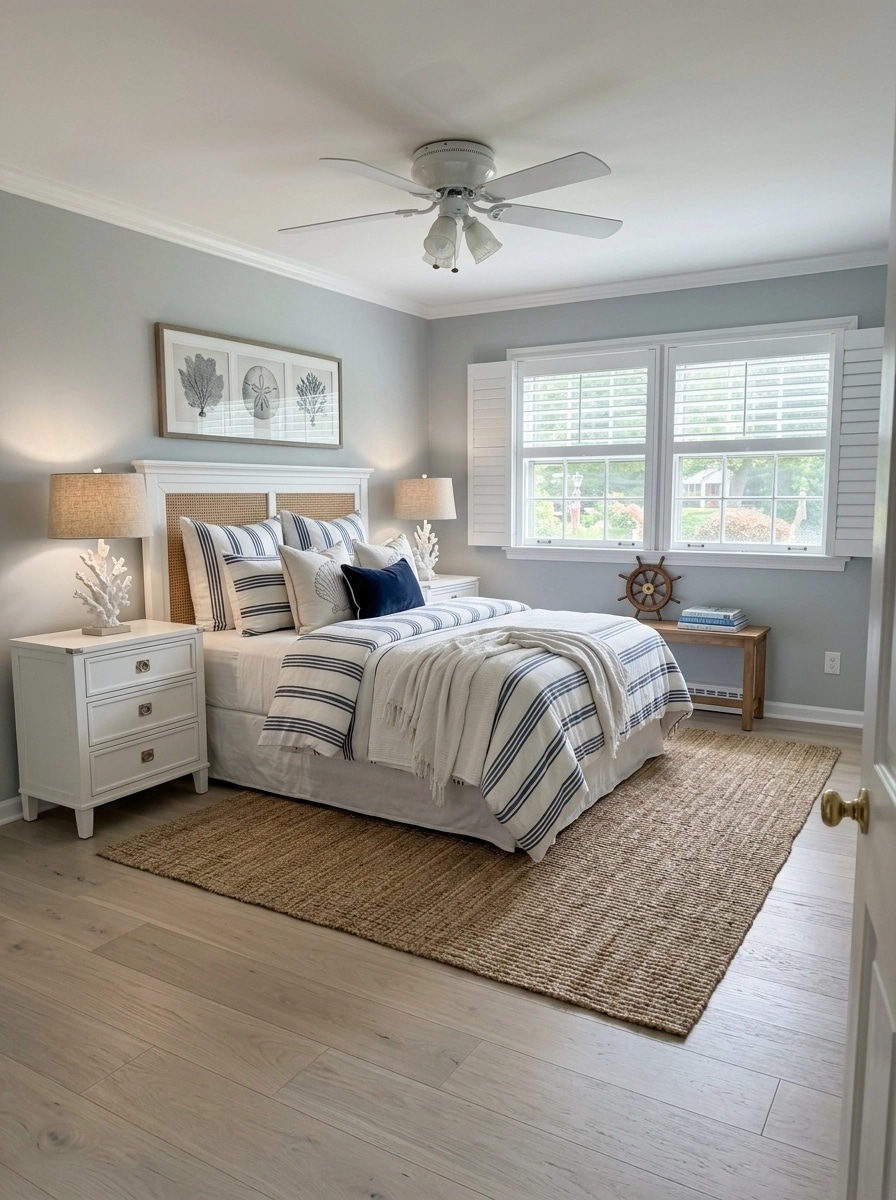Coastal / Hamptons Bedroom design — interior photo by GenRoom AI