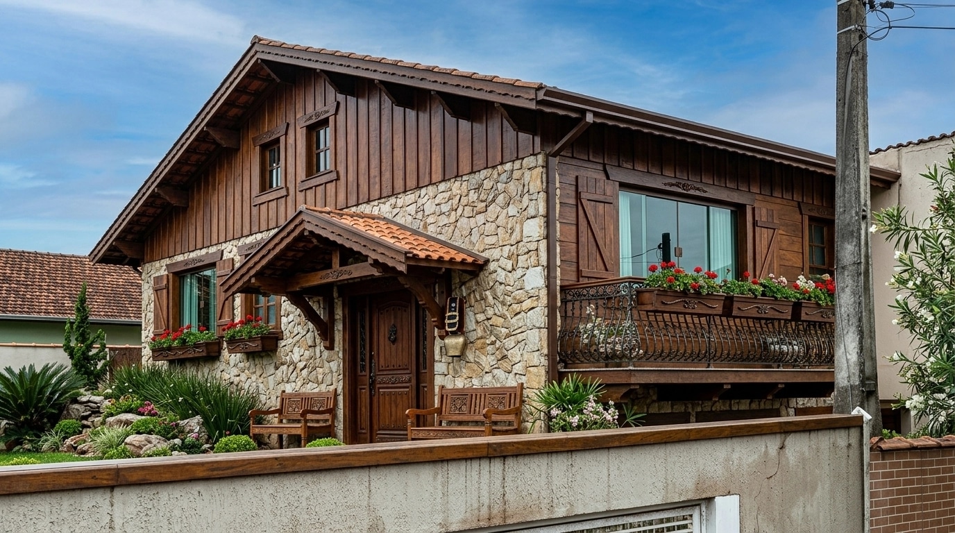 Facade design in Chalet Facade style — photo by GenRoom AI