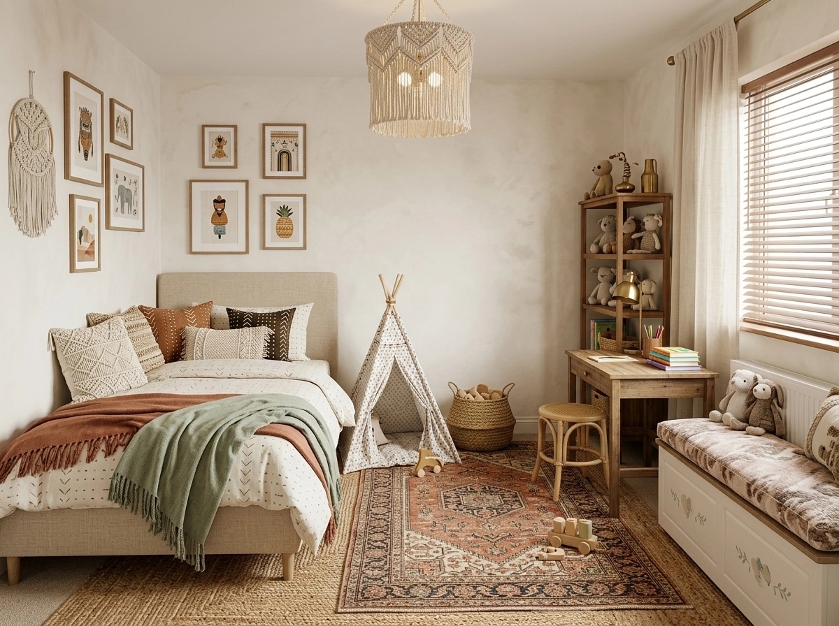 Interior design in Bohemian style — Kids Room by GenRoom AI
