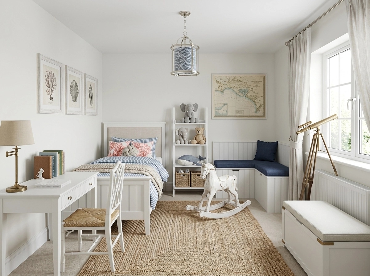 Interior design in Coastal / Hamptons style — Kids Room by GenRoom AI