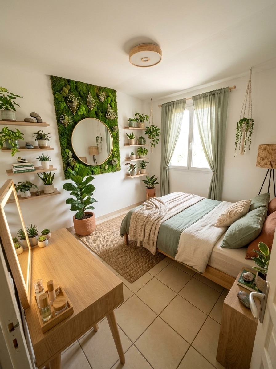 Biophilic Bedroom design — interior photo by GenRoom AI