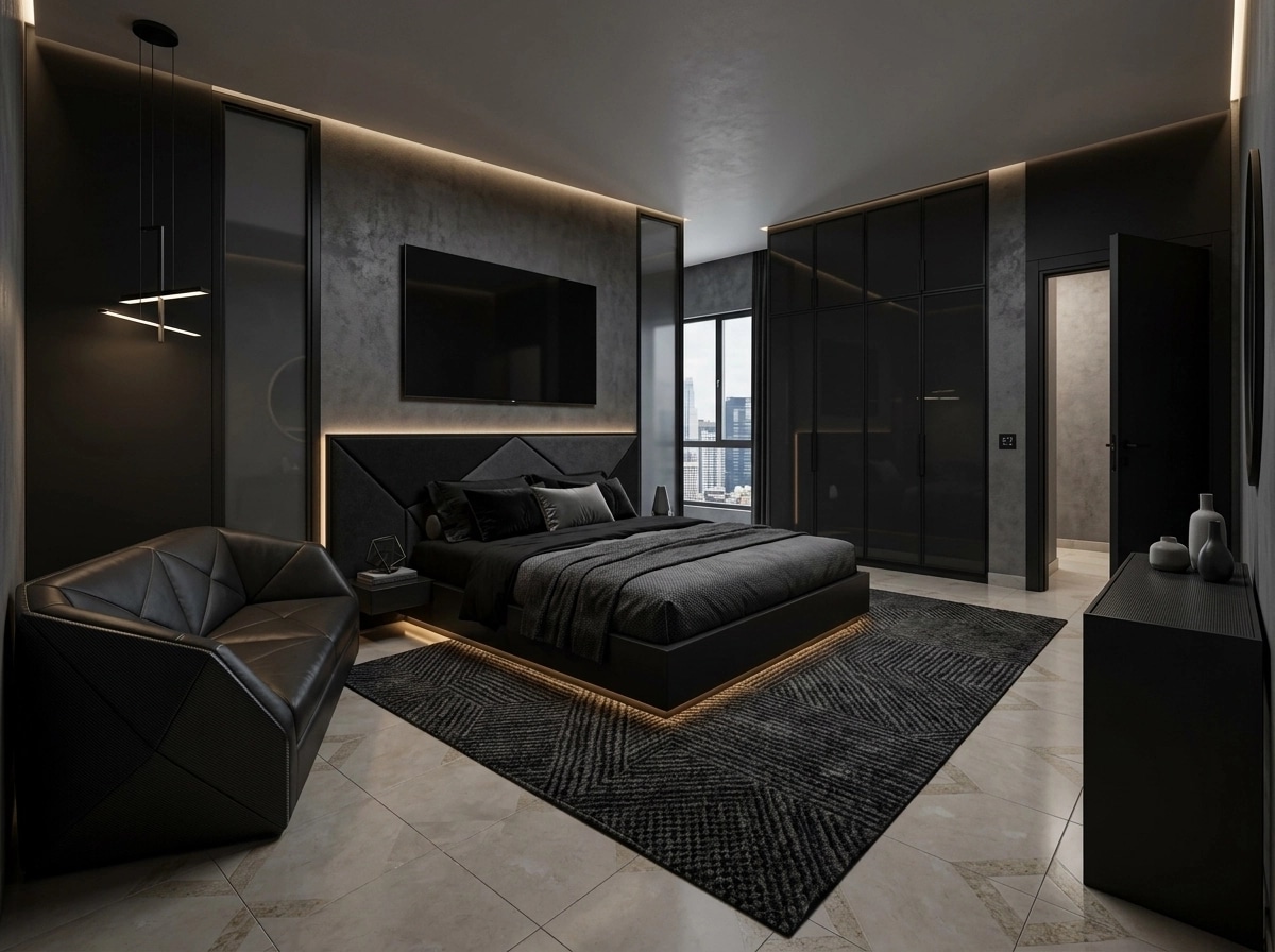 Blacktec Bedroom design — interior photo by GenRoom AI