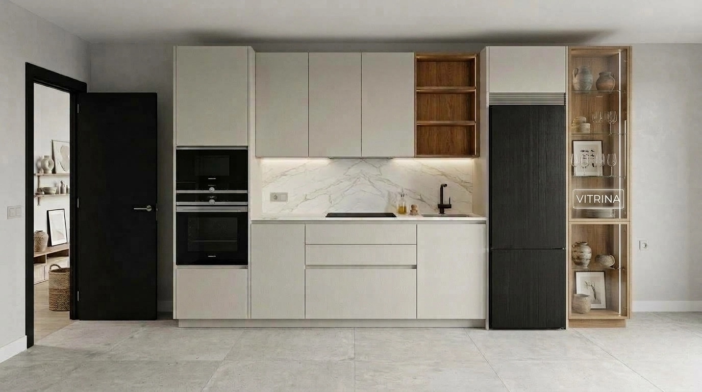 Kitchen interior in Scandinavian style — photo by GenRoom AI