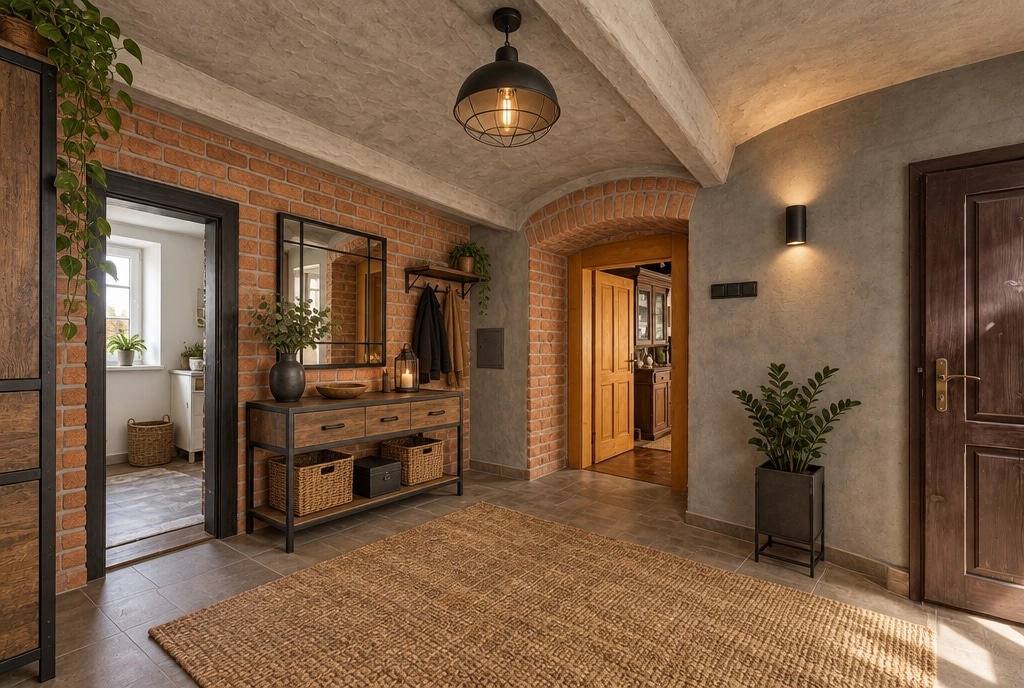 Loft / Industrial Hallway design — interior photo by GenRoom AI
