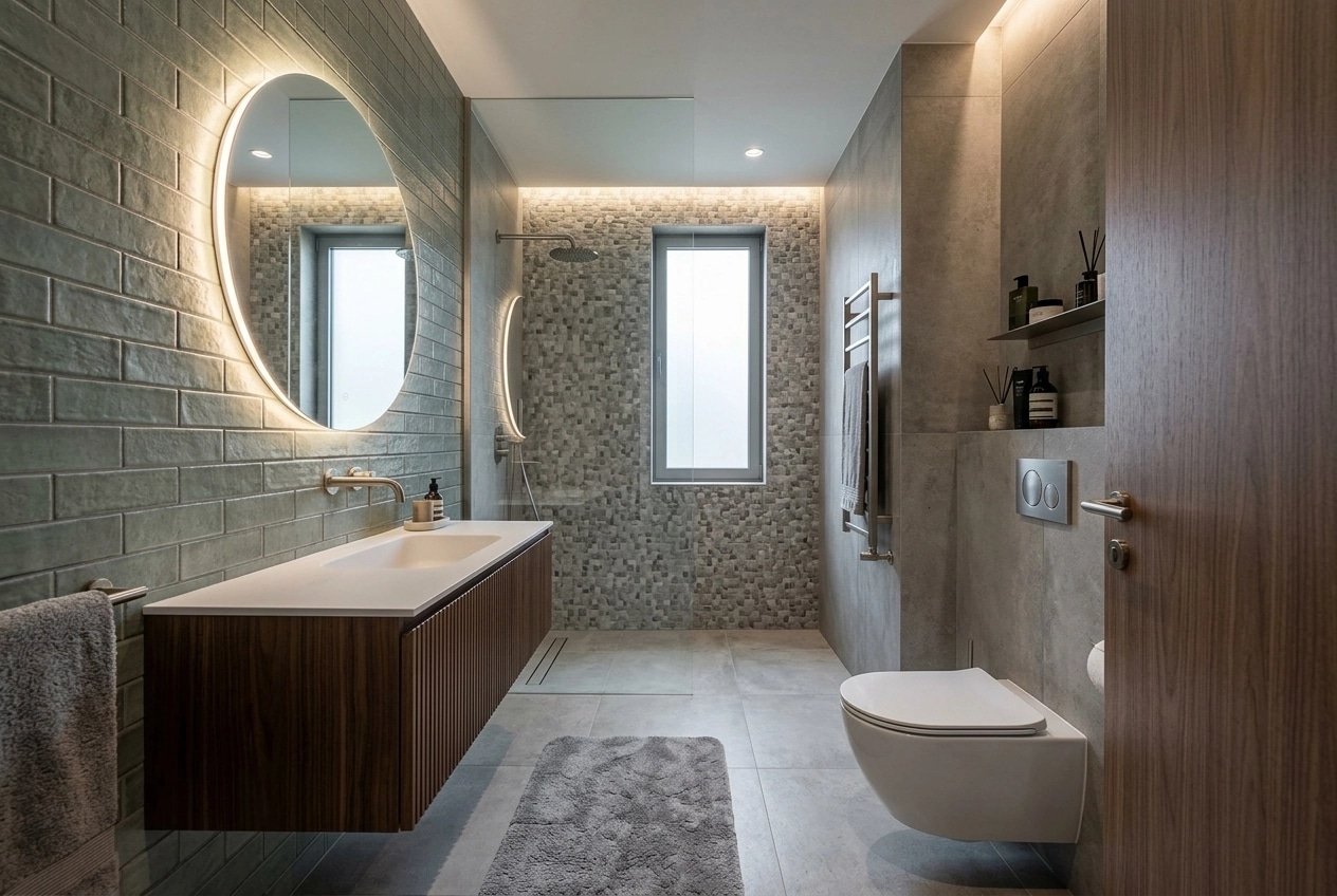 Bathroom interior in Contemporary style — photo by GenRoom AI