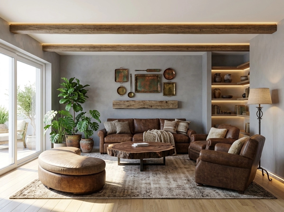 Interior design in Rustic style — Living Room by GenRoom AI