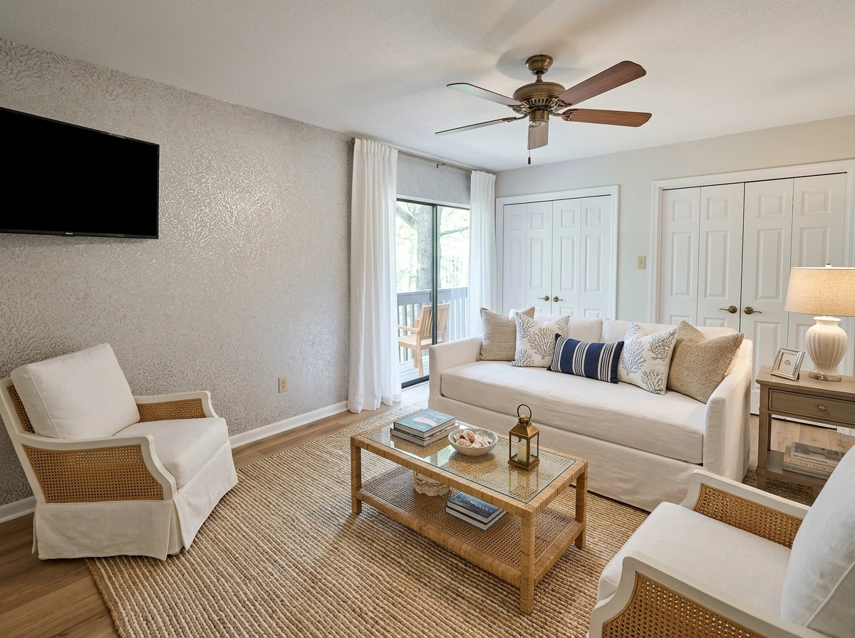 Interior design in Coastal / Hamptons style — Living Room by GenRoom AI