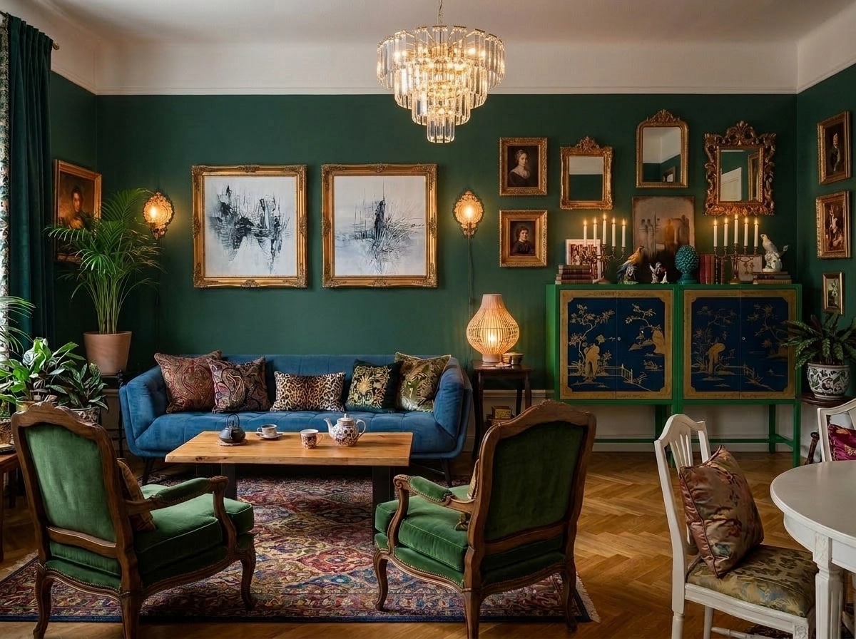 Maximalist Soggiorno design — interior photo by GenRoom AI
