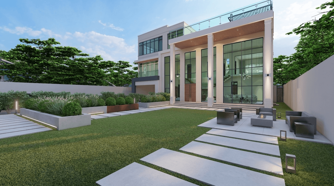 Landscape design in Minimalist Yard style — Yard by GenRoom AI