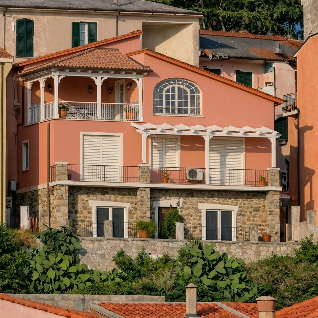 Italian Villa Facade Facciata design — facade photo by GenRoom AI