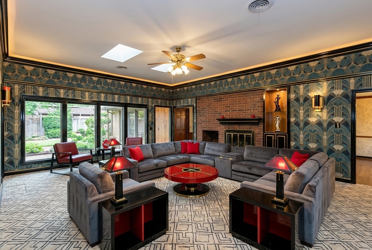 Art Deco Living Room design — interior photo by GenRoom AI