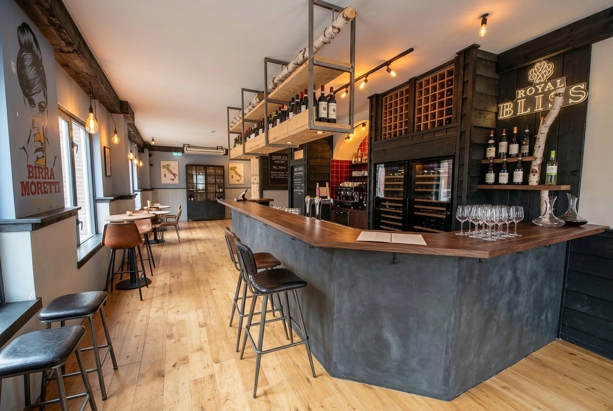 Interior design in Loft / Industrial style — bar by GenRoom AI