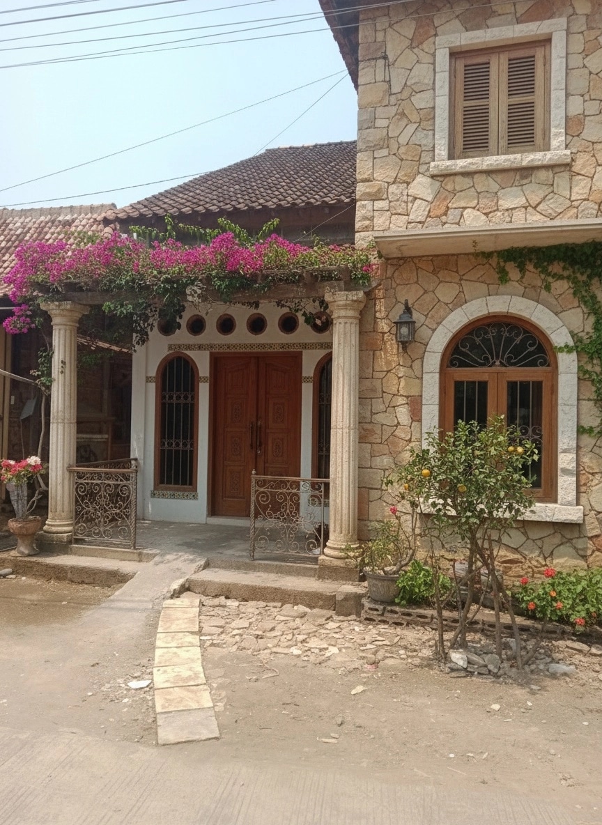 Facade design in Mediterranean Facade style — photo by GenRoom AI