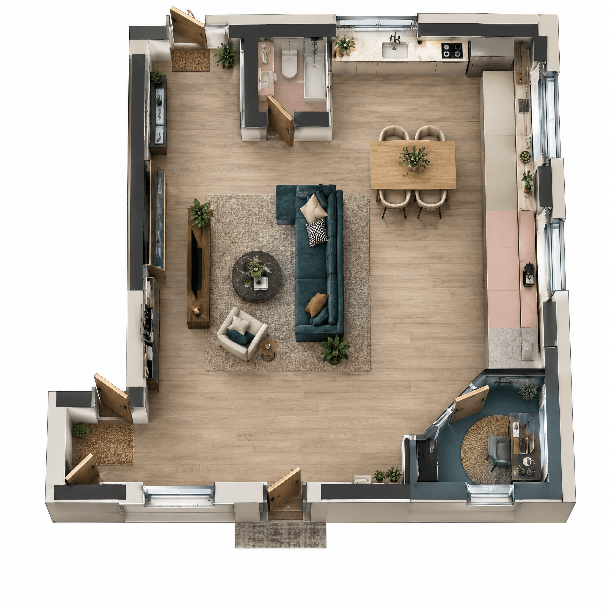 Interior design in Contemporary style — Living Room by GenRoom AI