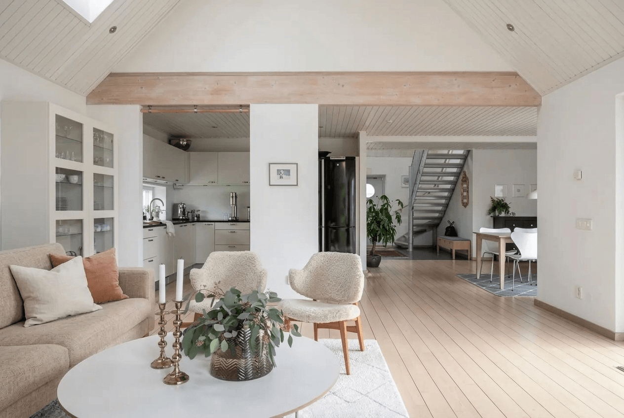 التصميم الداخلي بنمط Scandinavian — غرفة المعيشة من GenRoom AI