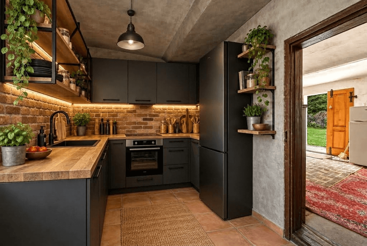 Kitchen interior in Loft / Industrial style — photo by GenRoom AI