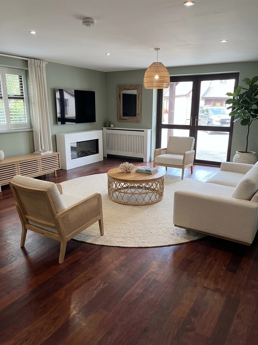 Coastal / Hamptons Living Room design — interior photo by GenRoom AI