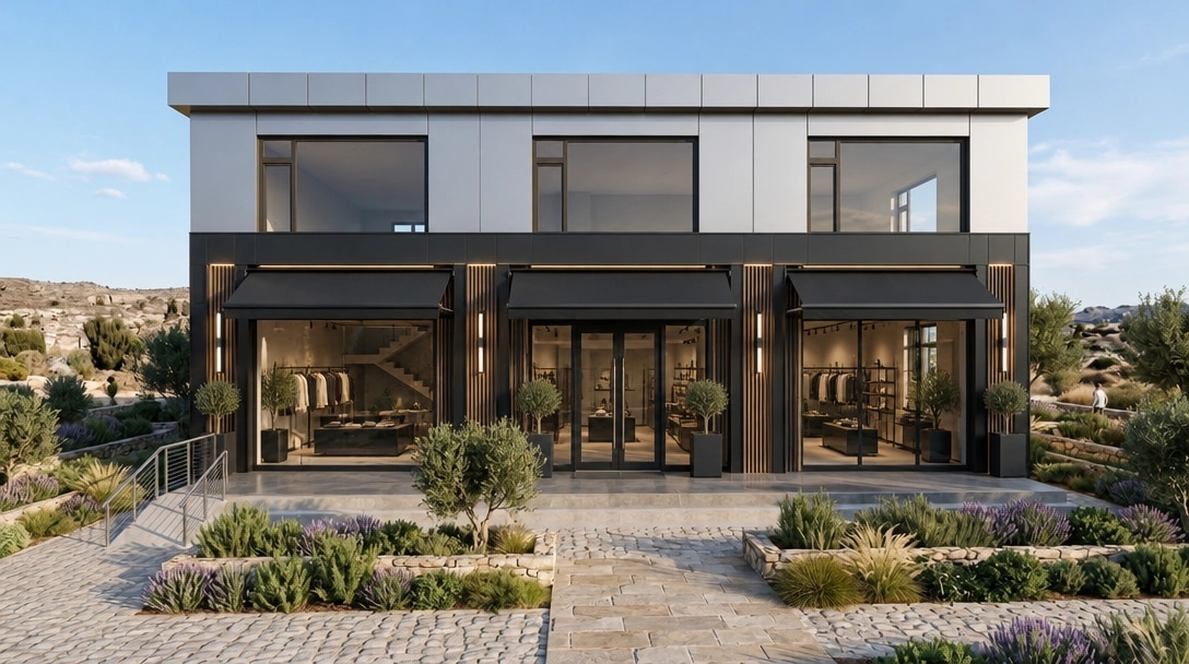 Facade design in Blacktec Facade style — Facade by GenRoom AI