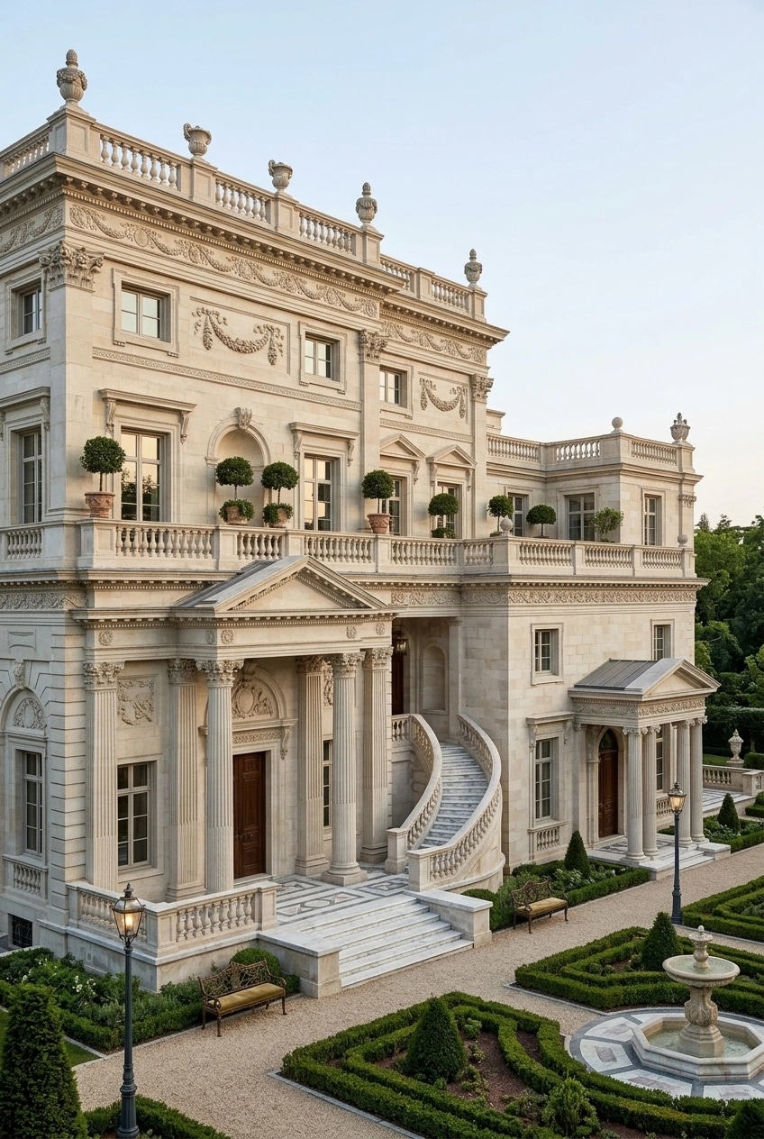 Neoclassic Facade Facade design — facade photo by GenRoom AI