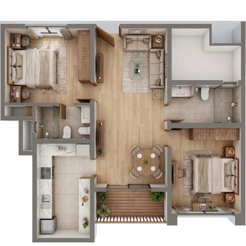 Interior design in Contemporary style — Living Room by GenRoom AI