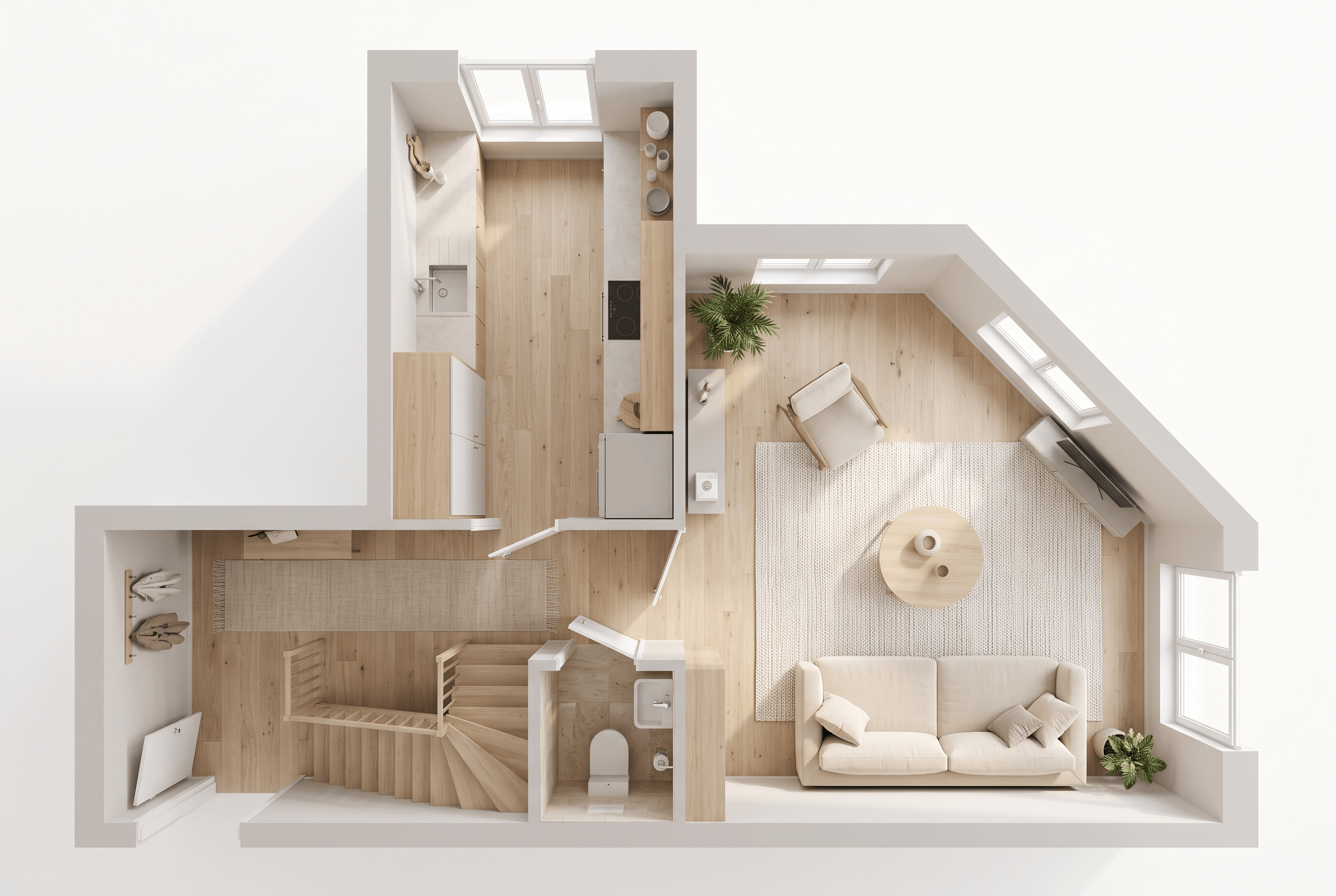 Interior design in Scandinavian style — Living Room by GenRoom AI