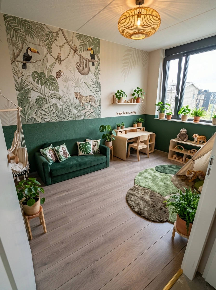 Biophilic Habitación Infantil design — interior photo by GenRoom AI