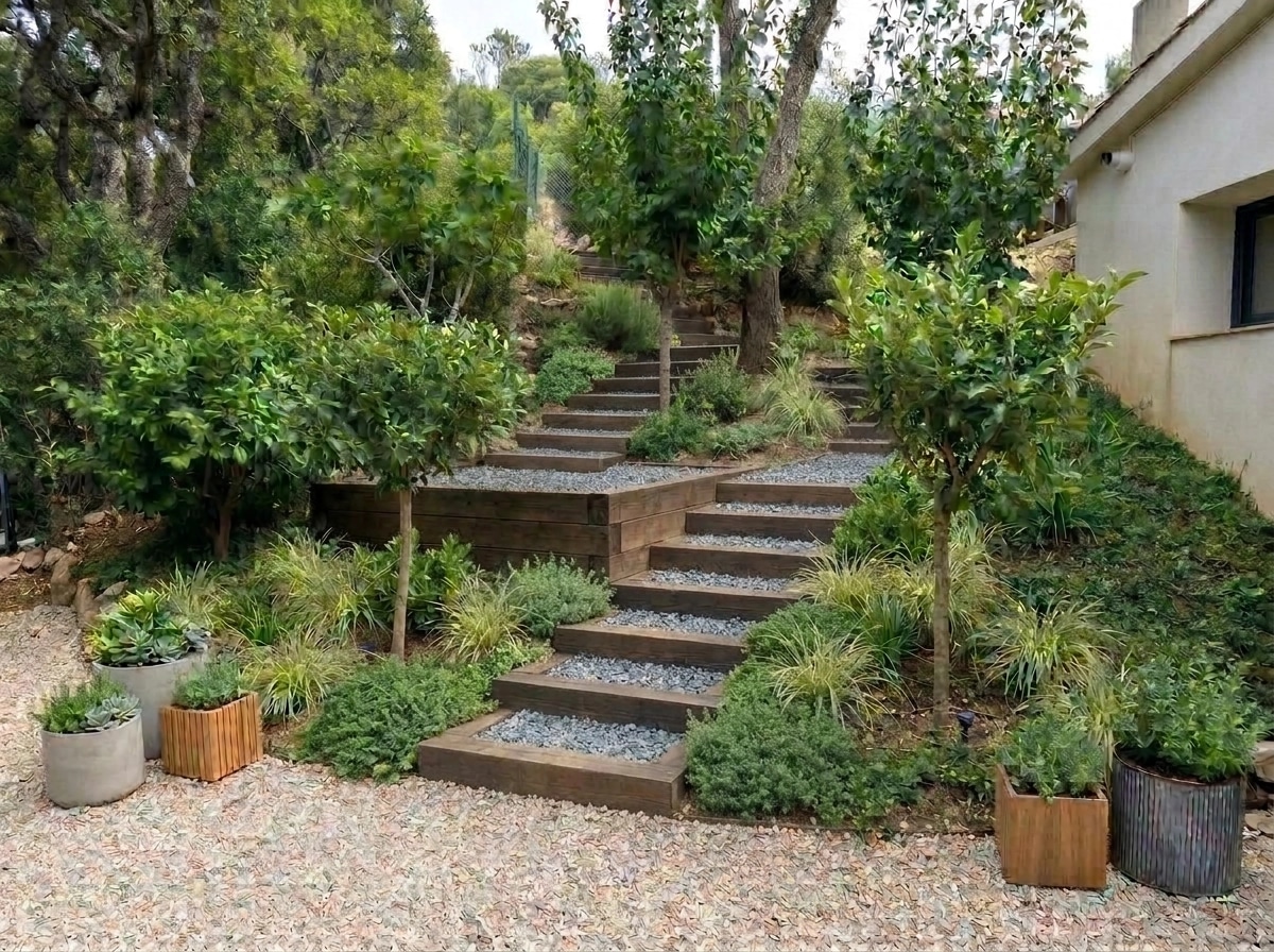 Landscape design in Scandinavian Garden style — Yard by GenRoom AI