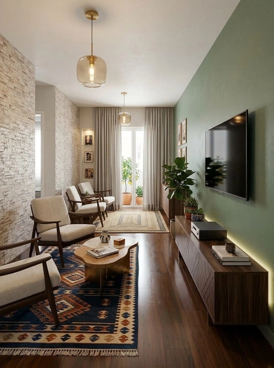 Interior design in Portuguese Modern style — Living Room by GenRoom AI
