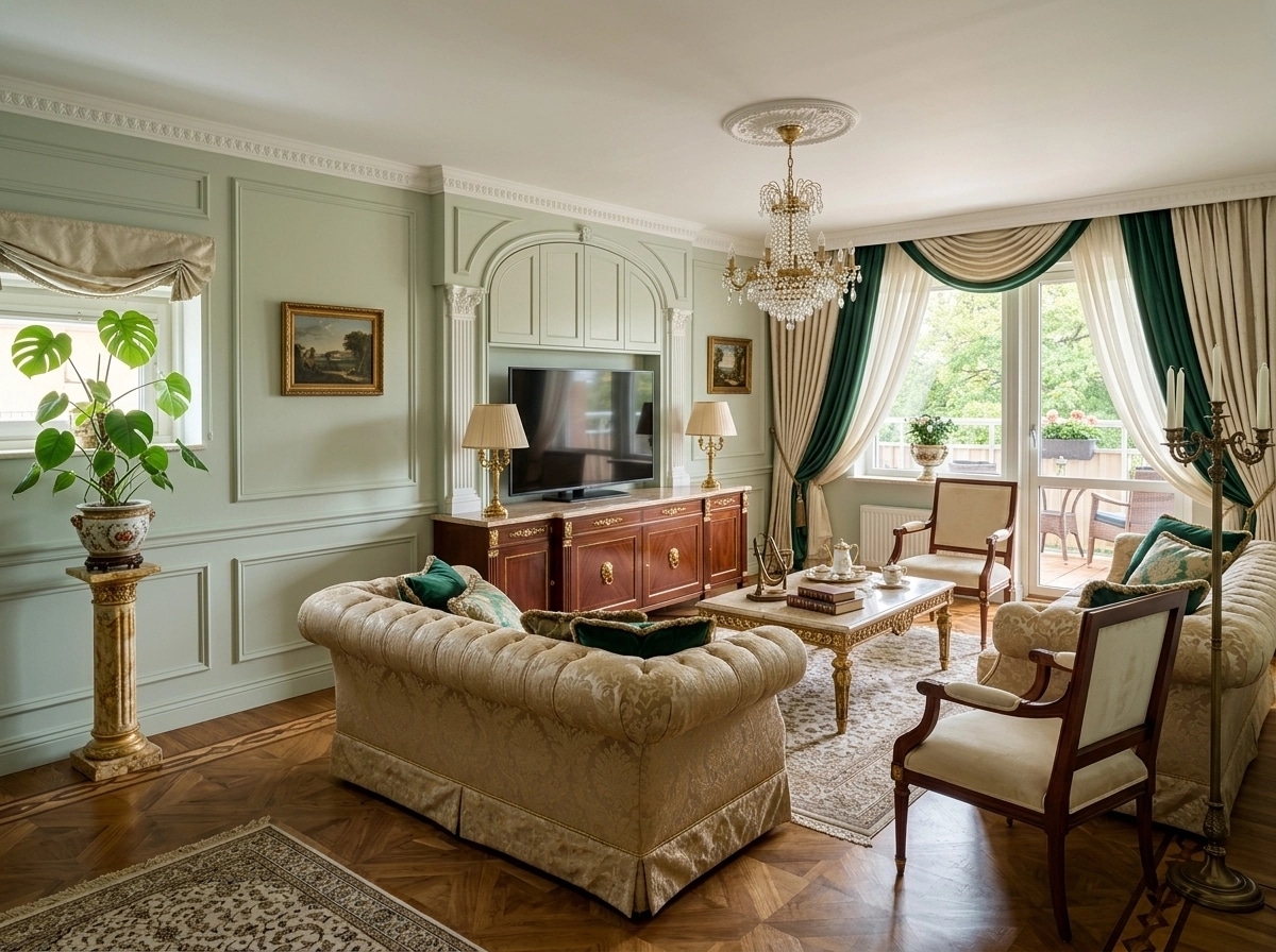 Interior design in Neoclassic style — Living Room by GenRoom AI