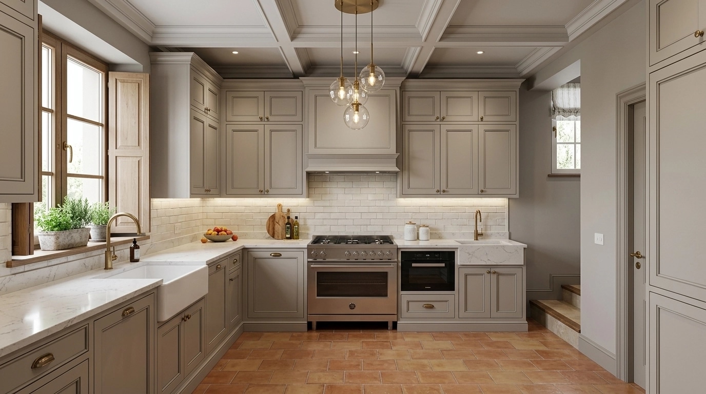Kitchen interior in Transitional style — photo by GenRoom AI