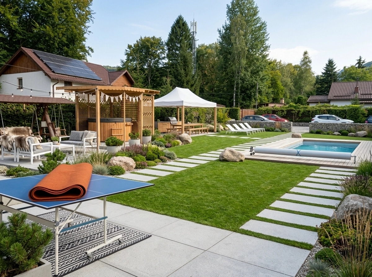 Diseño paisajístico en estilo Scandinavian Garden — Jardín por GenRoom AI