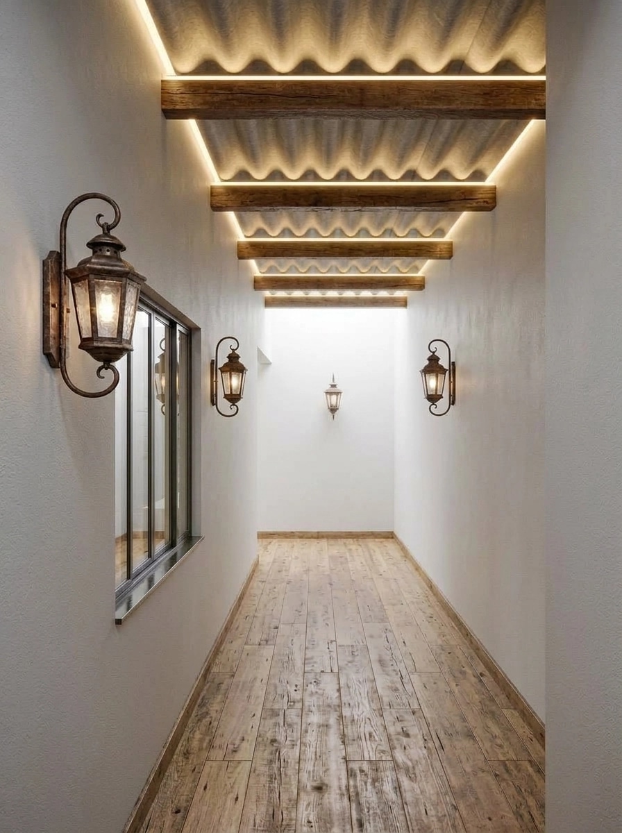 Hallway interior in Rustic style — photo by GenRoom AI