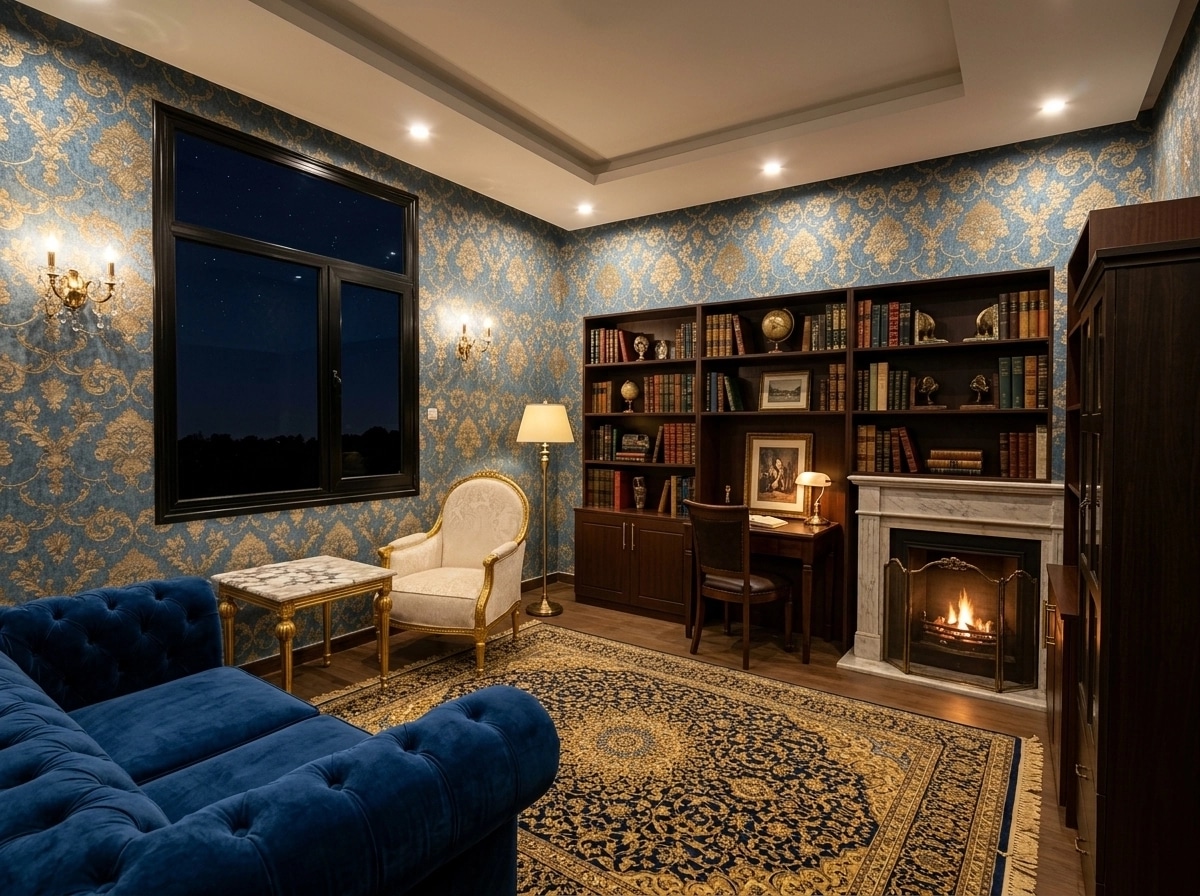 Interior design in Classic style — library by GenRoom AI