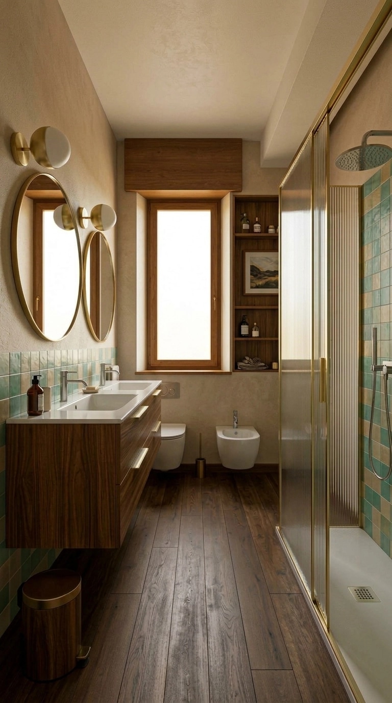 Mid-Century Modern Bathroom design — interior photo by GenRoom AI