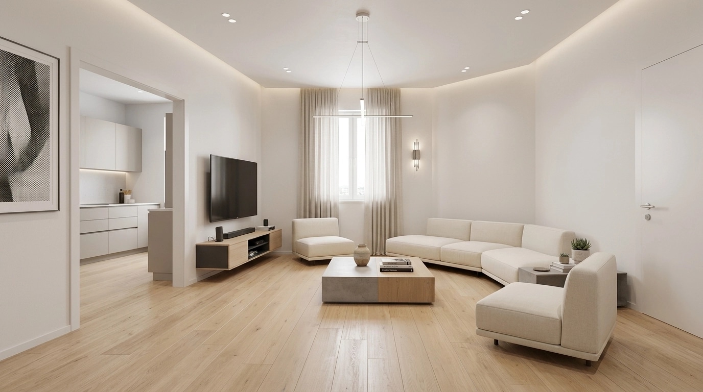 Interior design in Minimalism style — Living Room by GenRoom AI