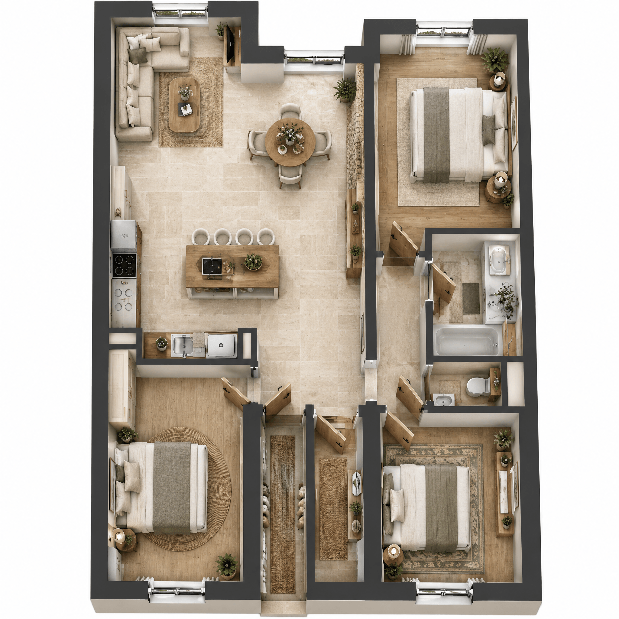 Interior design in Transitional style — Living Room by GenRoom AI
