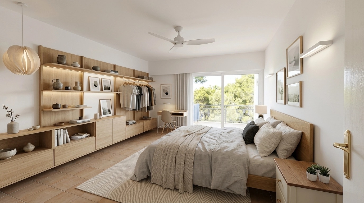 Scandinavian Bedroom design — interior photo by GenRoom AI