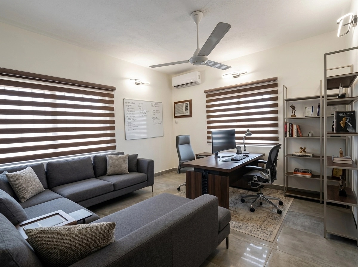 Office interior in Contemporary style — photo by GenRoom AI