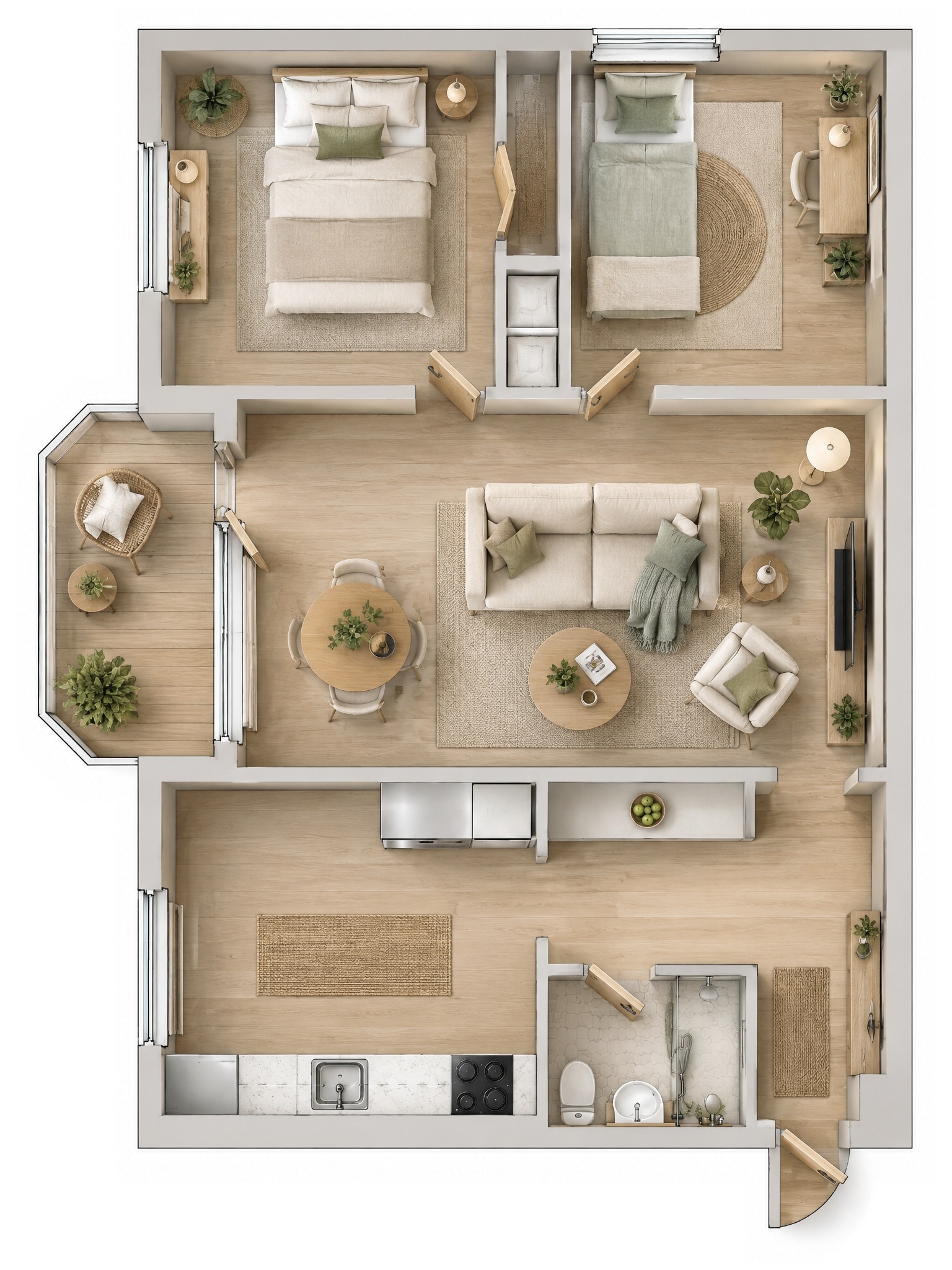 Interior design in Scandinavian style — Living Room by GenRoom AI