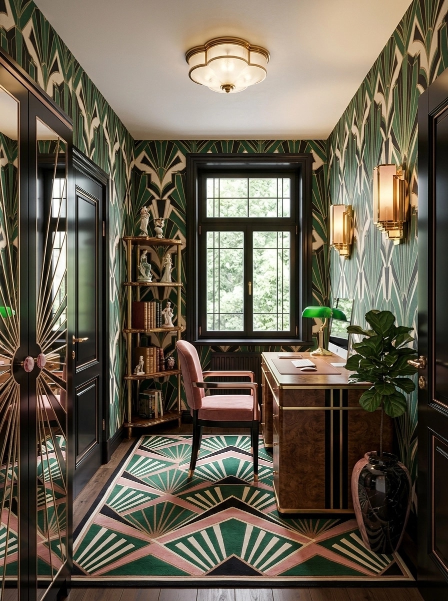 Interior design in Art Deco style — home_office by GenRoom AI