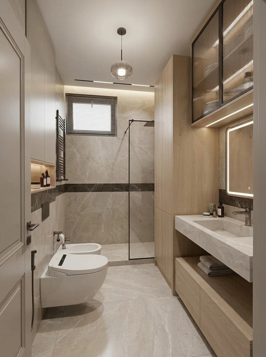 Bathroom interior in Contemporary style — photo by GenRoom AI