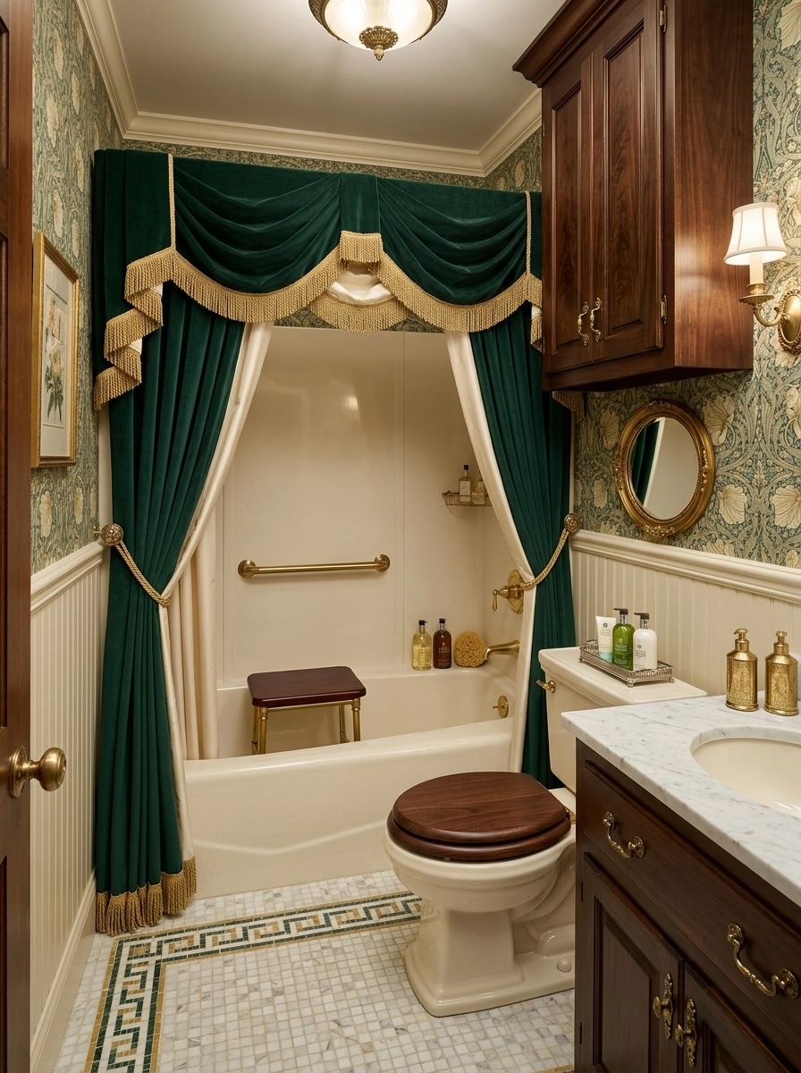 Bathroom interior in British style — photo by GenRoom AI